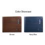 ZWY015 Daily Waterproof Solid Color Men Short Wallet New Fashion Wearable PU Money Clip Simple Portable Multi-card Card Case