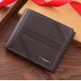 New men's wallet, short style money clip fashionable embossed soft leather wallet large capacity and multi-card slot wallet