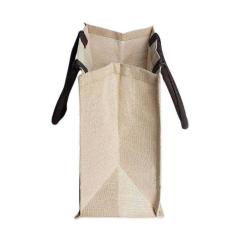 Jute Burlap Tote Bags manufacturers Soft Cotton Handles Laminated Interior Reusable Grocery Shopping Bags
