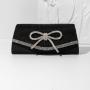 Elegant Black Envelope Clutch Bag Evening Bags Diamond Bow Fancy Dinner Shoulder Party Bag For Women  2024
