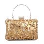 New Design Elegant Dinner Party Clutch Handbag Metal Handle Cosmetic Bag Women Wedding Bride Evening Bags