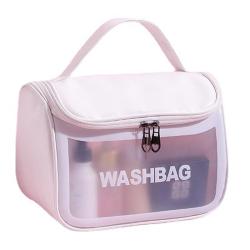 ZR474 Makeup Bag PVC TPU Small Portable Semi Transparent Frosting Cosmetic Storage Bag Makeup Cosmetics Mini Wash Bag Travel