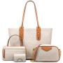 Wholesale Large Capacity Hand Bag Set Chain Embossed Printing Tote Bags 4 in One Set famous brand