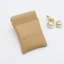 Custom Emboss Logo Closing Magnet Leather Flap Jewelry Ring Earring Storage Packaging Bag Luxury Leather Jewelry Pouch