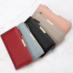 Cheap Classic Wallets for Women Vegan Leather Credit Card Holder Large Capacity Long Women Wallets Purse