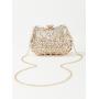 New design metal flower rhinestone bag ladies evening dinner clutch bag for wedding golden evening party bridal handbags