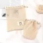 Custom Label Logo Printed Natural Cotton Mesh Soap Bag Organic  Drawstring Soap Pouch For Gift