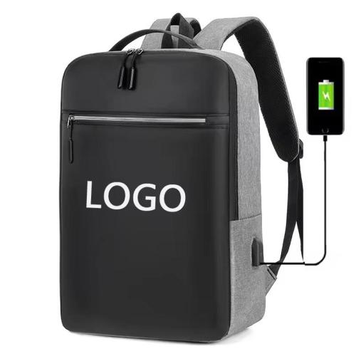 ZR904 Man Laptop Bag USB Charger Computer Cover Women Backpack Oxford Waterproof Zipper Print Logo Backpack Business Schoolbag