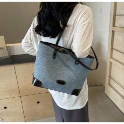 2024 new denim shoulder bag ladies commuting popular handbags large capacity tote bag for woman