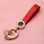 Wholesale OEM Luxury Leather Car Key Holder Ladies Leather Key Organizer Women Rhinestone Keychain Holder