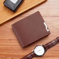 Men's Korean Version Iron Side Short Wallet Waterproof Horizontal Multi-Card Trend Card Bag Open Closure Type