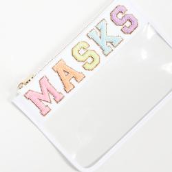 Stock Chenille Patches Clear Waterproof PVC Zipper Toiletry Carry Pouch Portable Makeup Organizer Bag Cosmetic Bag transparent