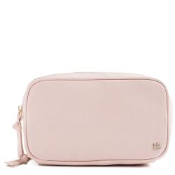 Premium Double Compartments Metal Zipper Stripes Cotton interior Fashion Women Makeup Bag Cosmetic