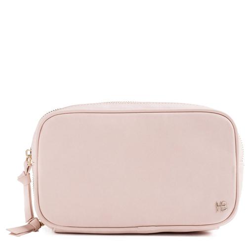 Premium Double Compartments Metal Zipper Stripes Cotton interior Fashion Women Makeup Bag Cosmetic