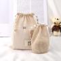 Custom Label Logo Printed Natural Cotton Mesh Soap Bag Organic  Drawstring Soap Pouch For Gift