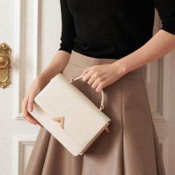 2024 Custom Black Vegan Leather Women Soft Smooth Material Crossbody Bag Fashion Handbag Purse For Ladies
