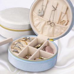 Fashion Portable Small Jewelry Boxes Travel Earrings Necklace Ring Organizer Storage Case Velvet Jewelry Box