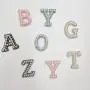 Self-adhesive Chenille Pearl Letter 26 Full Alphabets Vowel Monogram Rainbow Flight Patch Glitter Embroidery Chenille Patches