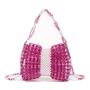 2024 Wholesale Bow Acrylic Beaded Hand-woven Hollow Beaded Handbag Fresh and Sweet Ladies resin Beaded Flap