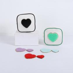 Keymay RTS Stock Fast Shipping Personalized Valentine's Day Gift Girls Canvas Cosmetic Bag Canvas Pouch Bag Makeup Bag Organizer