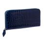 Fashion women hand purse luxury crocodile embossed pattern pu leather rfid blocking wallet purse bag for travel