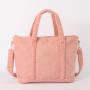 Keymay Stock Cream Work Travel Carry All Shopping Fluffy Bag Teddy Pockets Long shoulder Strap Large Plush Oversized Sherpa Tote