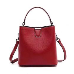 OEM Luxury Designer Casual Bucket Handbag for Women Striped Crossbody Shoulder Bag with Leather and Lock Decoration