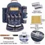Customized Outdoor Food Grade Big Separate Compartment Picnic Basket Set Portable Family Thermos Picnic Backpack with Mat