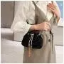 HR341 Small Style Crossbody Bag Versatile Diamond Chain Drawstring Carrying Bucket Bag Dinner Retro Luxury Women's Clutch Bag