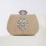Women Party Evening Bag Pleated Shoulder Bag with Diamond Retro Dinner Handbag
