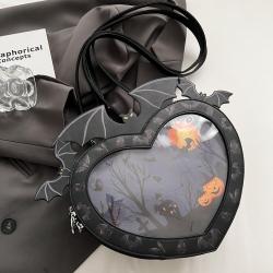 New Design Gothic Female Bat shaped ITA backpack with printing insert Custom Halloween Funny Dark ita bag
