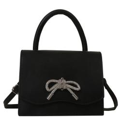 HR584 Women's Handbag PU Leather New Fashion Design Buckle Small Square Shoulder Bag Diamond Bow Versatile Luxury Handbag