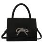 HR584 Women's Handbag PU Leather New Fashion Design Buckle Small Square Shoulder Bag Diamond Bow Versatile Luxury Handbag