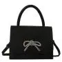 HR584 Women's Handbag PU Leather New Fashion Design Buckle Small Square Shoulder Bag Diamond Bow Versatile Luxury Handbag