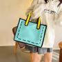 HR346 Women Cute 3D 2D Carton Bags Reusable Student Kids Children Handbag Boys Girls Gifts Nylon Shopping Tote Bags