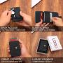 2024 Wallet Anti-Theft Brushed Pu Leather Automatic Pop-Up Rfid Coin Purse Dollar Clip Metal Card Holder