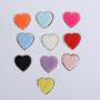 Keymay RTS Personalized Gift Lightweight Gold Glitter Small Large Embroidery Self-Adhesive Heart Stickers Heart Chenille Patch
