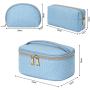 Transparent bags Travel Pouch Leather Blue Makeup Cosmetic Bag Drawstring Lazy  Storage Bag For Packaging Makeup