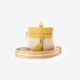 New arrival yellow Pu leather bucket handbags makeup handbag for woman high quality shoulder bag
