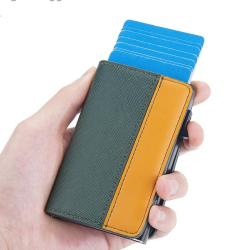 ZR319 2023 New Men's Card Bag European and American Contrast Color RFID Antimagnetic Anti theft Swipe Bank Card Bag