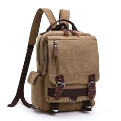 Hot Sale Casual Large Capacity canvas fabric backpack men shoulder back bag outdoor travel sling backpack for wholesale
