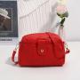 Korean Fashion Ladies Messenger Bag Embroidered Camera Bag Single Strap Joker Hand Portable Trendy Featuring Chains Decoration