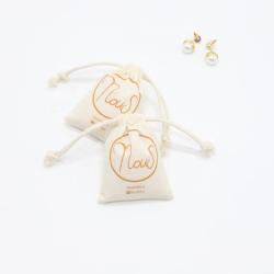 Customized Christmas Gift Pouch Mini Organic Cotton Muslin Drawstring Bags For Jewellery