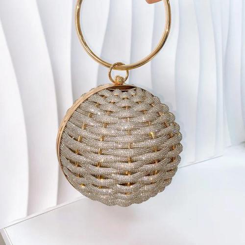High quality Bridal Clutch Rhinestone Ball Shape Evening Bags Wedding Handbag Metal Evening Bags With Chains Decoration
