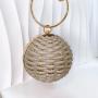 High quality Bridal Clutch Rhinestone Ball Shape Evening Bags Wedding Handbag Metal Evening Bags With Chains Decoration