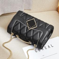 Lock Chain Diamond Shoulder Messenger Bags Elegant Female Small Square Bag Leather Women Handbags Ladies