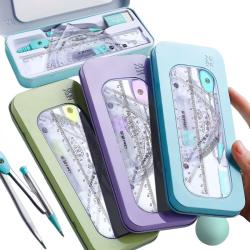 7-Piece Set Student Specific Compasses and Rulers Primary School Prize Gifts Learning Supplies Funny Stationery Set
