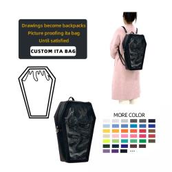 Custom private design Fluids Coffin Funny Ita Bag Dark Gothic Gothic Backpack Enamel Pin Anime Bag Shoulder Bag