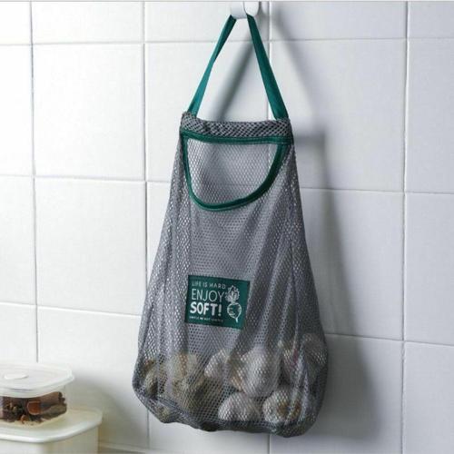Gelory Polyester Mesh Hanging Bag Reusable Grocery Eco Shopping Tote Kitchen Fruits Vegetables Storage Bags