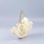 Custom Pearl Hollow Copper Tube Beaded Fan Shape Ladies Dinner Clutch Hand Braided Bag Niche High Quality Handbag